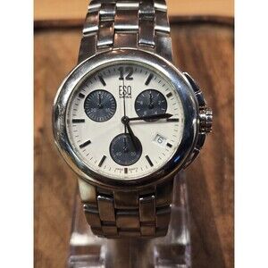 ESQ by Movado Swiss E5314 Men's Panda Stainless Steel Watch. New Battery. VGC